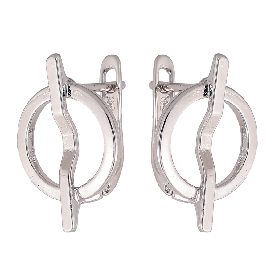 Серьги Xuping цвет Родий английский замок "Декоративный узор" фото №1