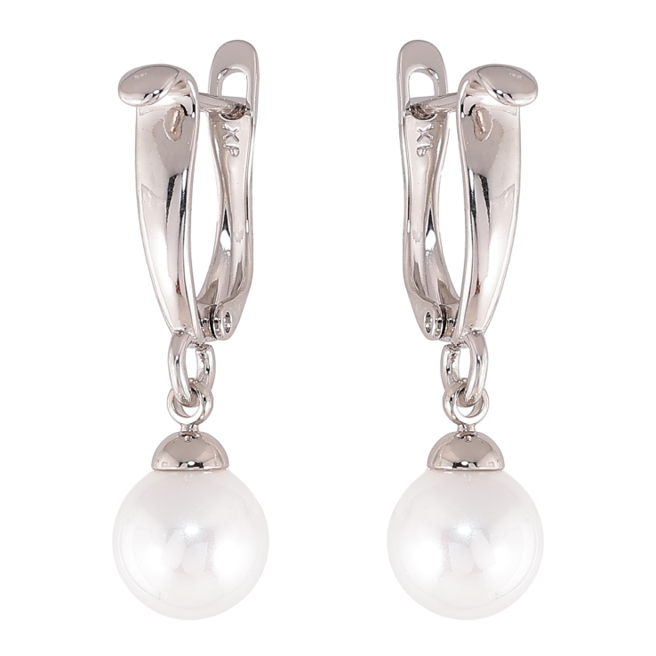 Серьги Xuping цвет Родий английский замок "Жемчужные подвески" фото №17 Серьги Xuping цвет Родий английский замок "Жемчужные подвески" фото №17