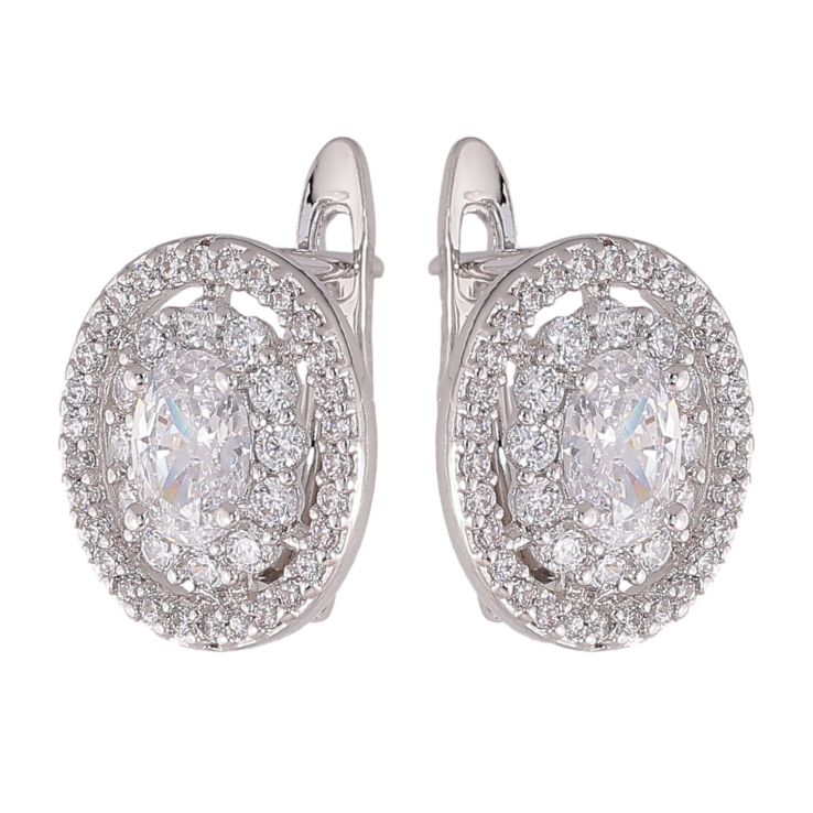 Серьги Xuping цвет Родий английский замок "Инкрустация кристаллами" фото №12 Серьги Xuping цвет Родий английский замок "Инкрустация кристаллами" фото №12