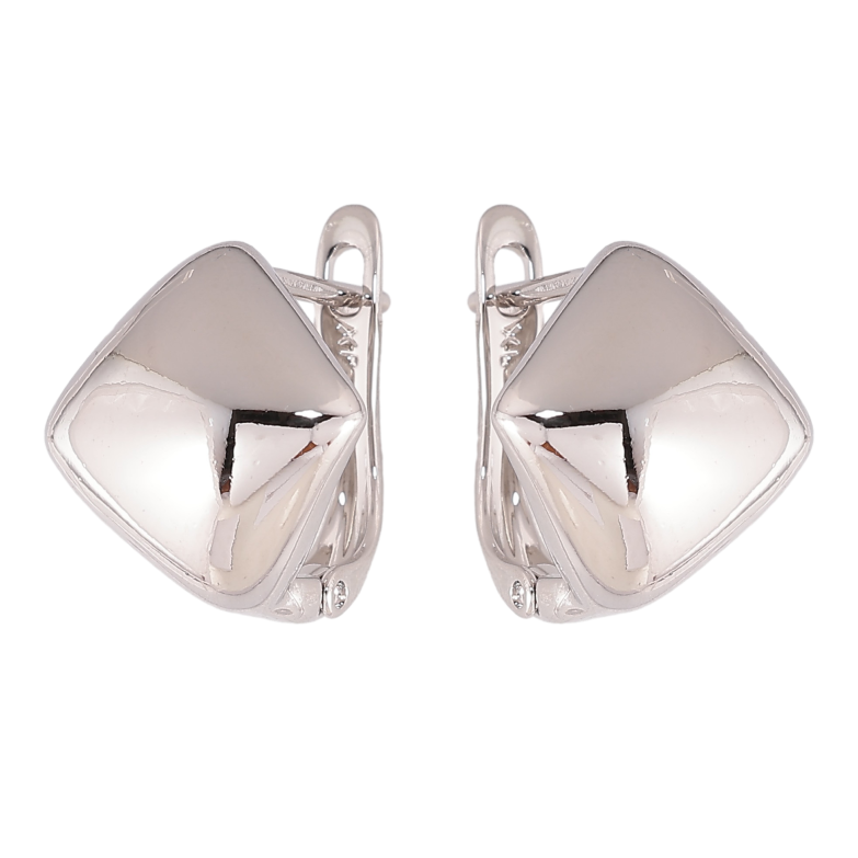 Серьги Xuping цвет Родий английский замок "Ромбы" фото №1