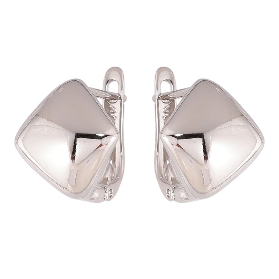 Сережки Xuping колір Родій англійський замок "Ромби" фото №1