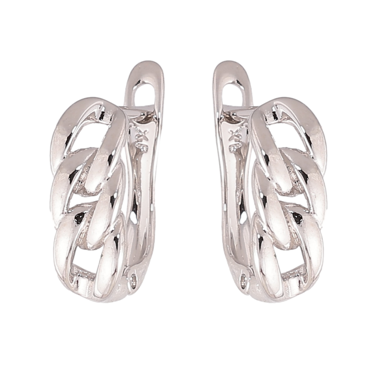 Серьги Xuping цвет Родий английский замок "Узор цепочка" фото №23 Серьги Xuping цвет Родий английский замок "Узор цепочка" фото №23