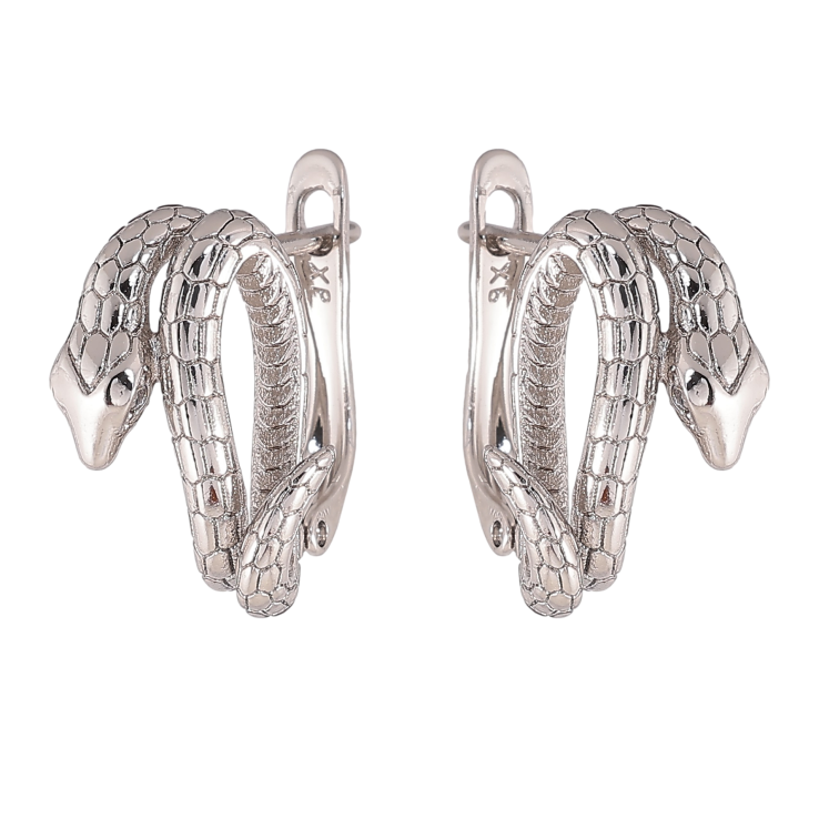 Сережки Xuping колір Родій англійський замок "Змії" фото №19