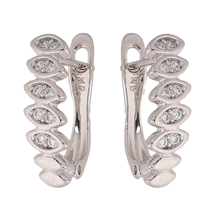 Сережки Xuping колір Родій англійський замок "Візерунок з кристалами" фото №22