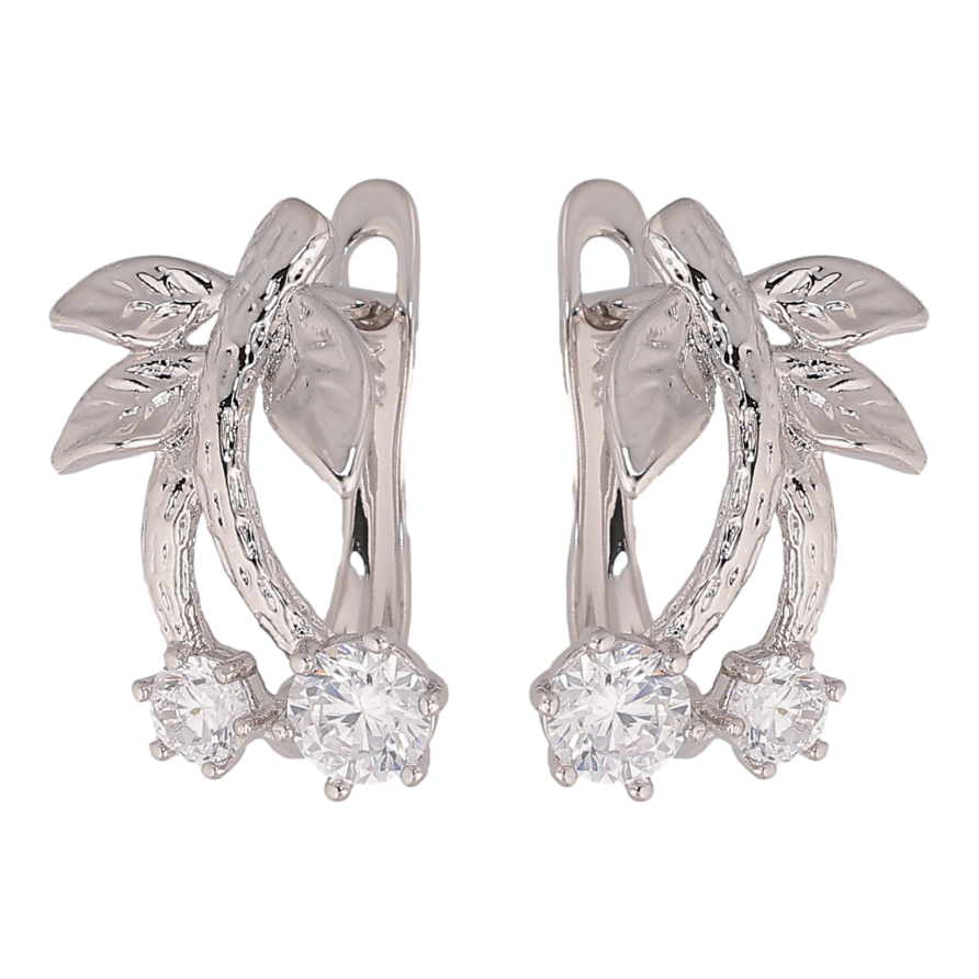 Сережки Xuping колір Родій англійський замок "Кристальні вишеньки" фото №1