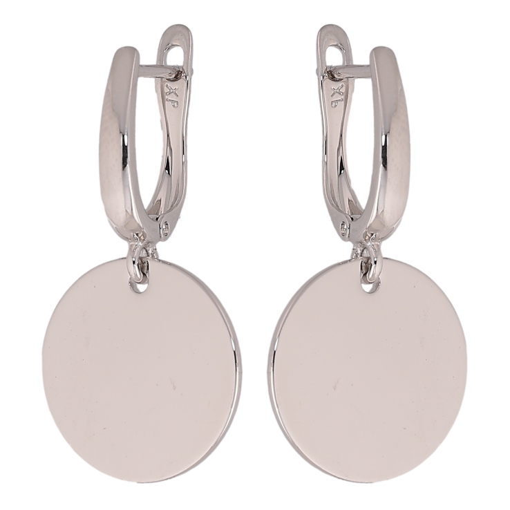 Серьги Xuping цвет Родий английский замок "Круглые подвески" фото №10