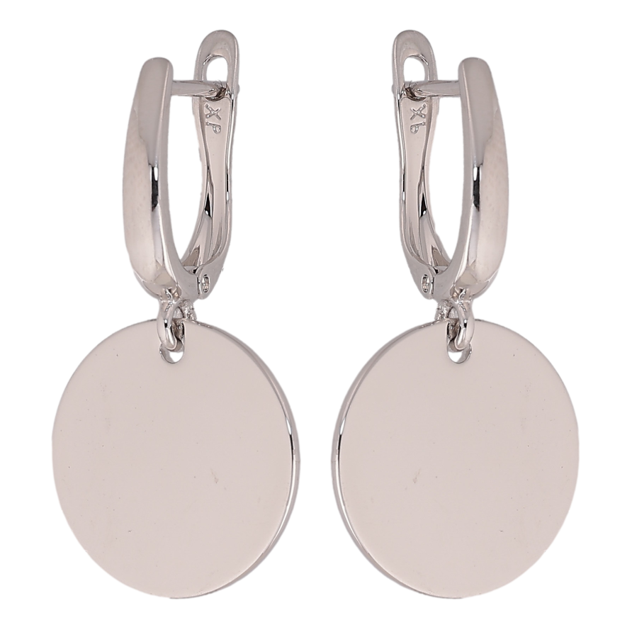 Серьги Xuping цвет Родий английский замок "Круглые подвески" фото №1