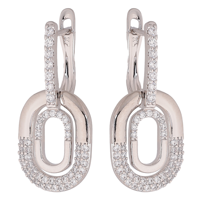 Сережки Xuping колір Родій англійський замок "Підвіски з кристалами" фото №1