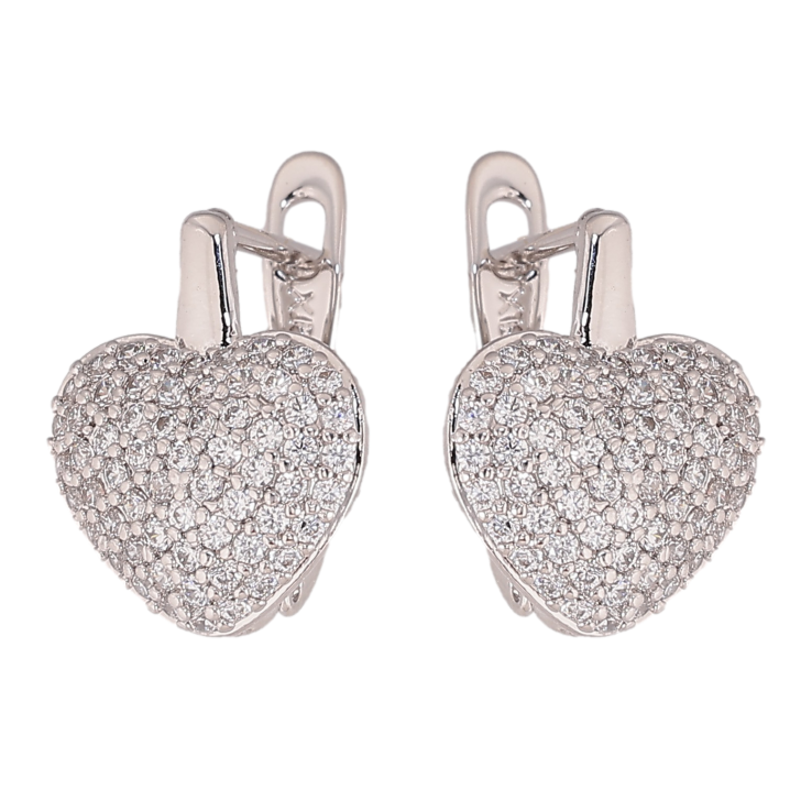 Сережки Xuping колір Родій англійський замок "Інкрустація кристалами" фото №3 Сережки Xuping колір Родій англійський замок "Інкрустація кристалами" фото №3