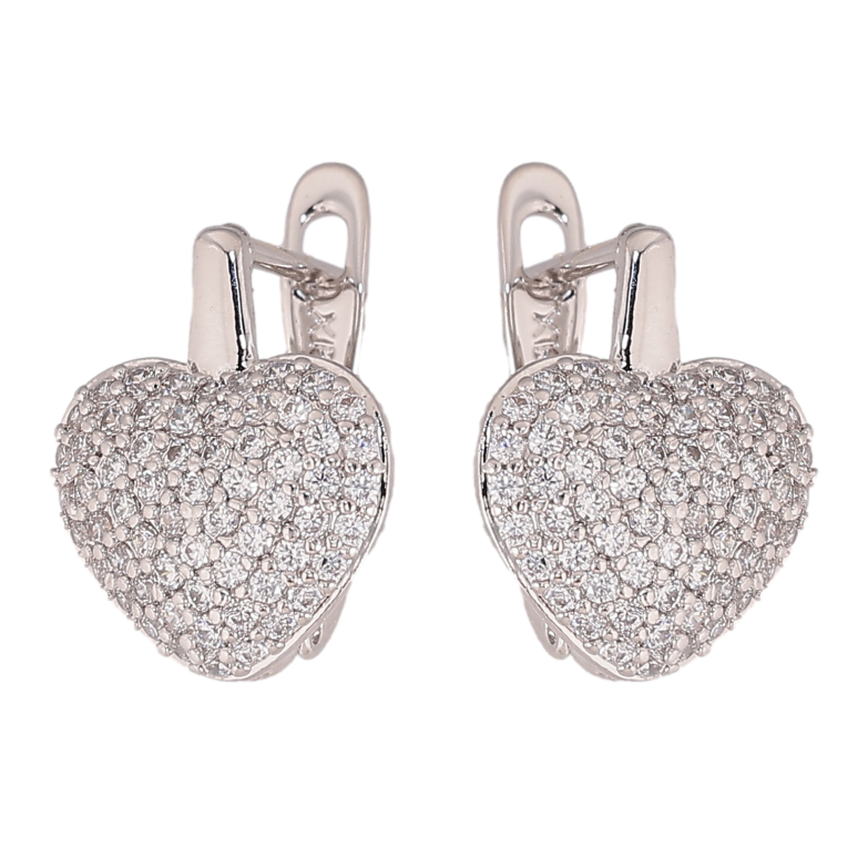 Сережки Xuping колір Родій англійський замок "Інкрустація кристалами" фото №2 Сережки Xuping колір Родій англійський замок "Інкрустація кристалами" фото №2