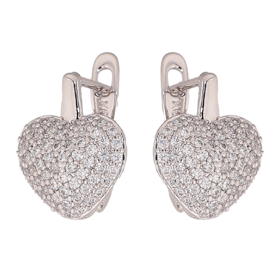 Сережки Xuping колір Родій англійський замок "Інкрустація кристалами" фото №1 Сережки Xuping колір Родій англійський замок "Інкрустація кристалами" фото №1