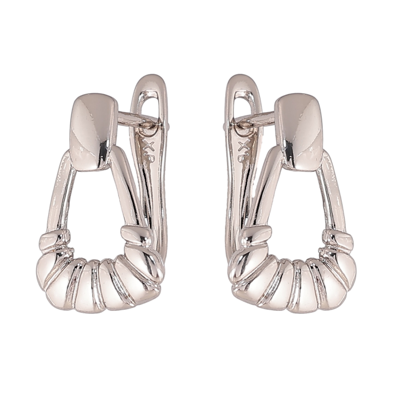 Серьги Xuping цвет Родий английский замок "Декоративный узор" фото №1