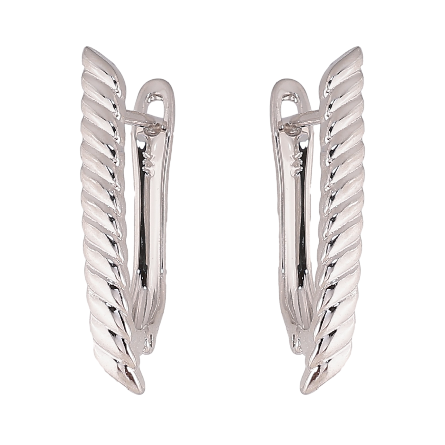 Серьги Xuping цвет Родий английский замок "Декоративный узор" фото №1