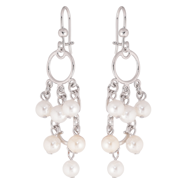 Сережки Xuping колір Родій французький замок "Декоративні підвіски з перлинними бусинами" фото №19