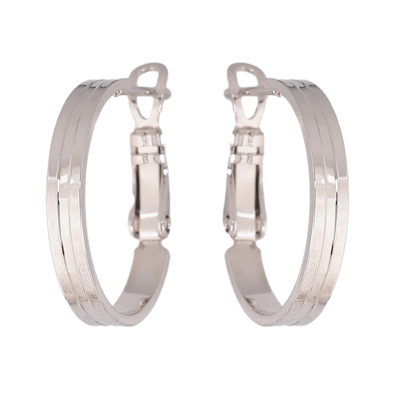 Сережки Xuping колір Родій кільця (конго) "Декоративний візерунок" ø 2см фото №1