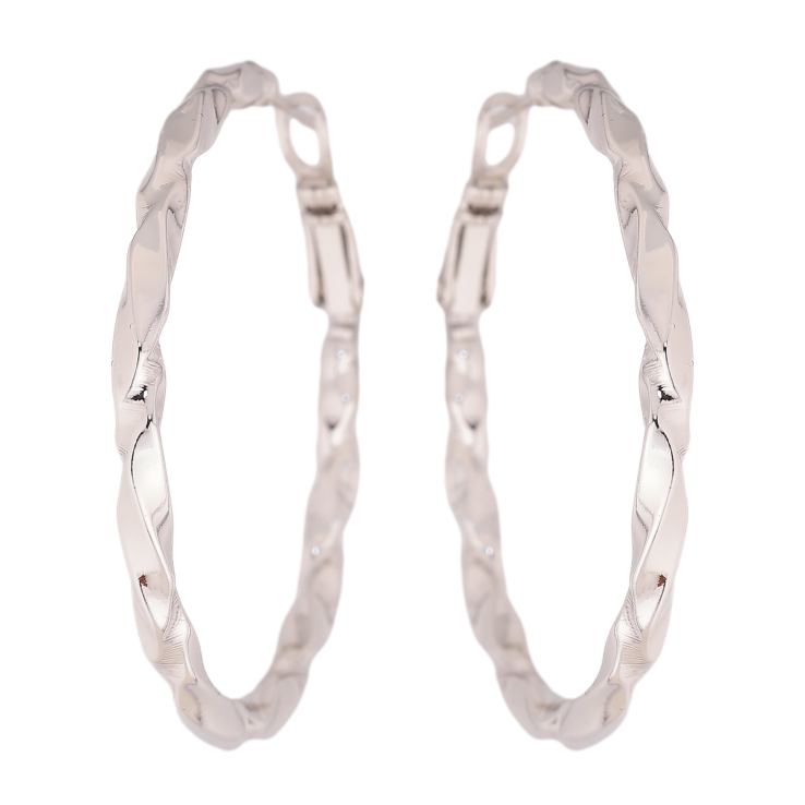 Серьги Xuping цвет Родий кольца (конго) "Декоративный узор" ø 4см фото №10 Серьги Xuping цвет Родий кольца (конго) "Декоративный узор" ø 4см фото №10