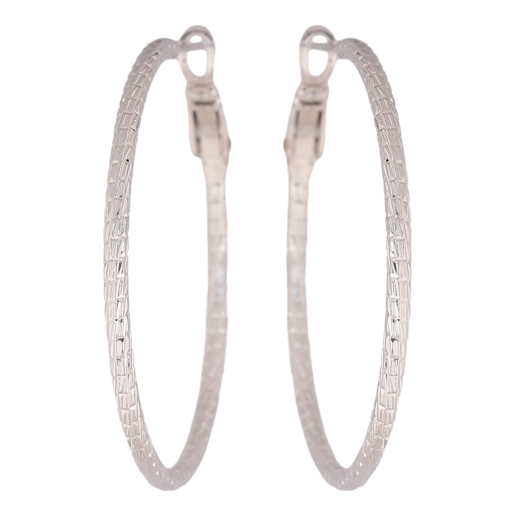 Сережки Xuping колір Родій кільця (конго) "Декоративний візерунок" ø 4см фото №16 Сережки Xuping колір Родій кільця (конго) "Декоративний візерунок" ø 4см фото №16