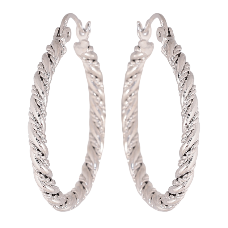 Сережки Xuping колір Родій кільця (конго) "Декоративний візерунок" ø 3см фото №14 Сережки Xuping колір Родій кільця (конго) "Декоративний візерунок" ø 3см фото №14