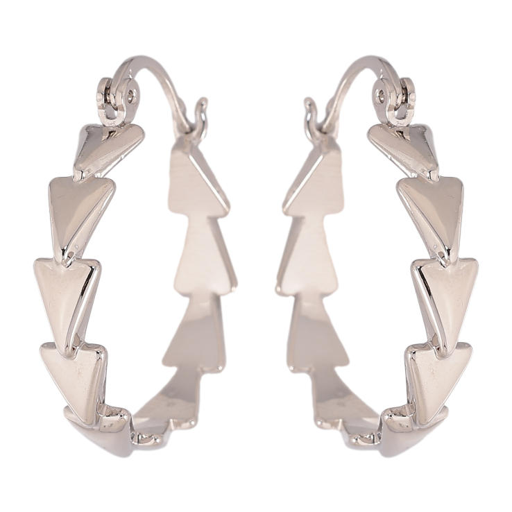 Сережки Xuping колір Родій кільця (конго) "Декоративний візерунок" ø 2.5см фото №10 Сережки Xuping колір Родій кільця (конго) "Декоративний візерунок" ø 2.5см фото №10