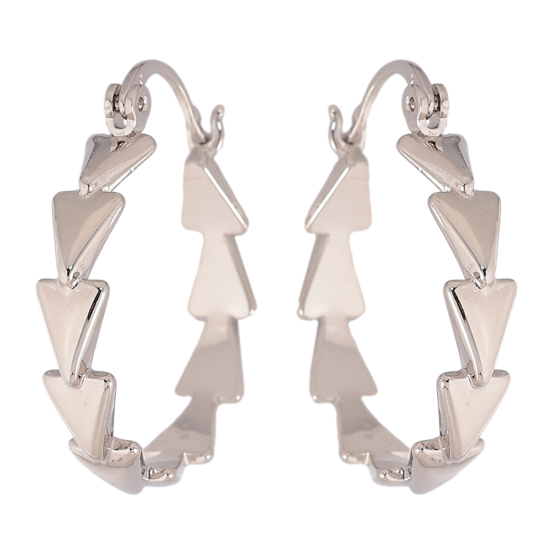 Сережки Xuping колір Родій кільця (конго) "Декоративний візерунок" ø 2.5см фото №1 Сережки Xuping колір Родій кільця (конго) "Декоративний візерунок" ø 2.5см фото №1