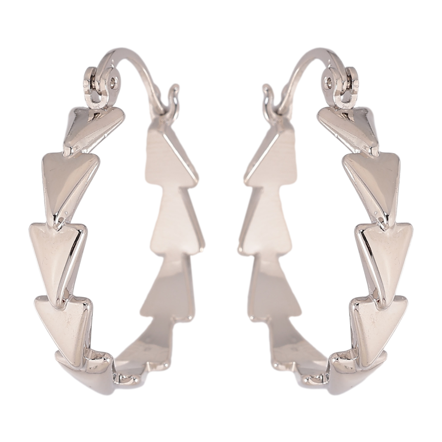 Сережки Xuping колір Родій кільця (конго) "Декоративний візерунок" ø 2.5см фото №1 Сережки Xuping колір Родій кільця (конго) "Декоративний візерунок" ø 2.5см фото №1