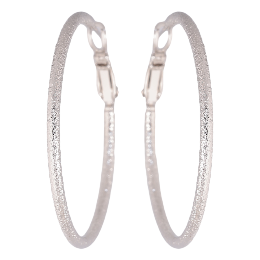 Сережки Xuping колір Родій кільця (конго) "Візерунок шагренню" ø 4см фото №1