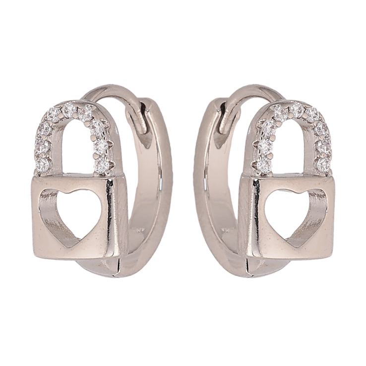 Серьги Xuping цвет Родий колечки "Замочки" фото №6