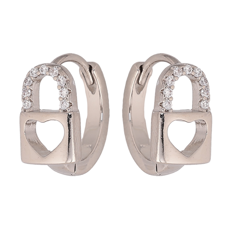 Серьги Xuping цвет Родий колечки "Замочки" фото №2