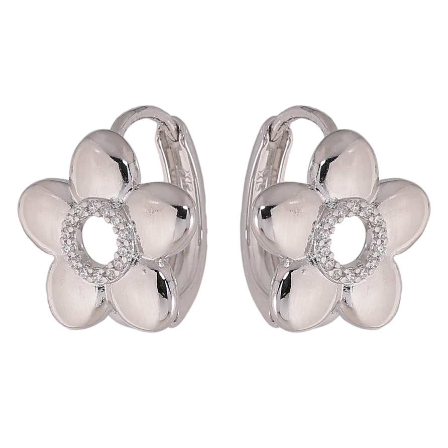 Серьги Xuping цвет Родий колечки "Цветочки" фото №1