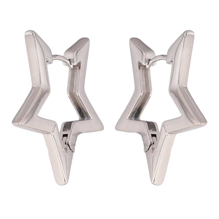 Серьги Xuping цвет Родий колечки "Звезды" фото №13