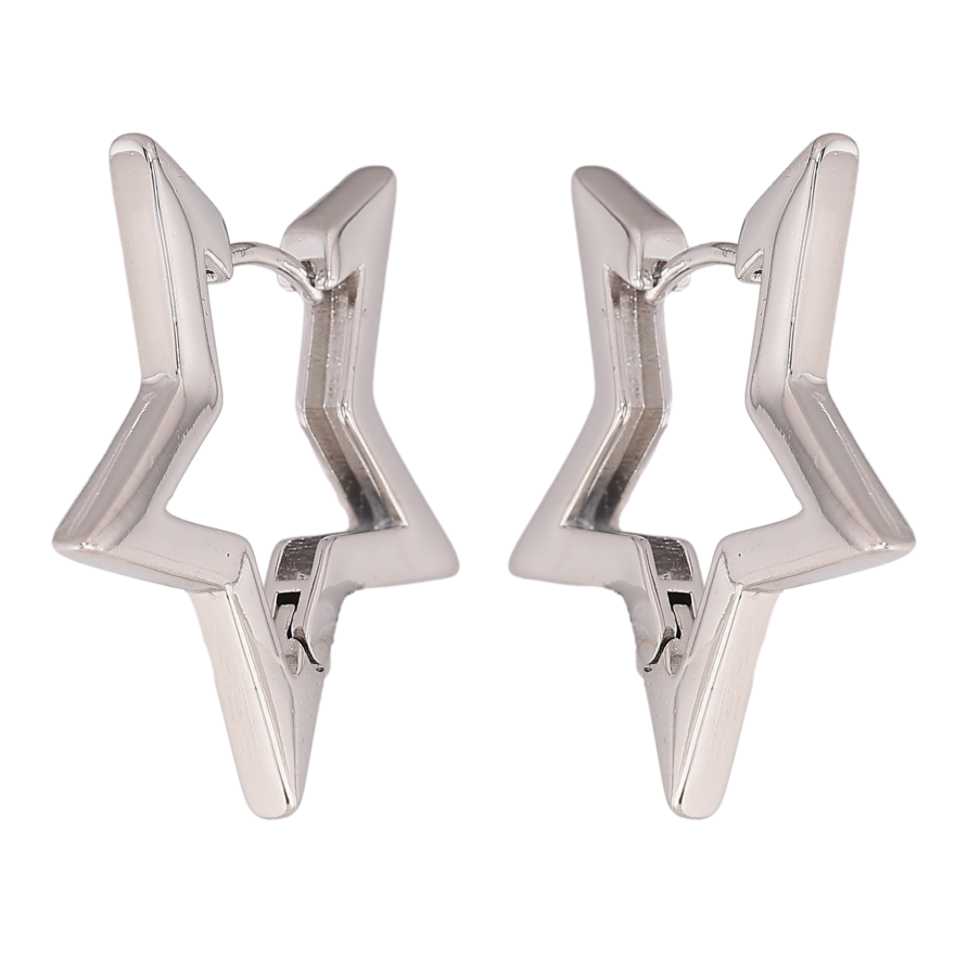 Серьги Xuping цвет Родий колечки "Звезды" фото №1