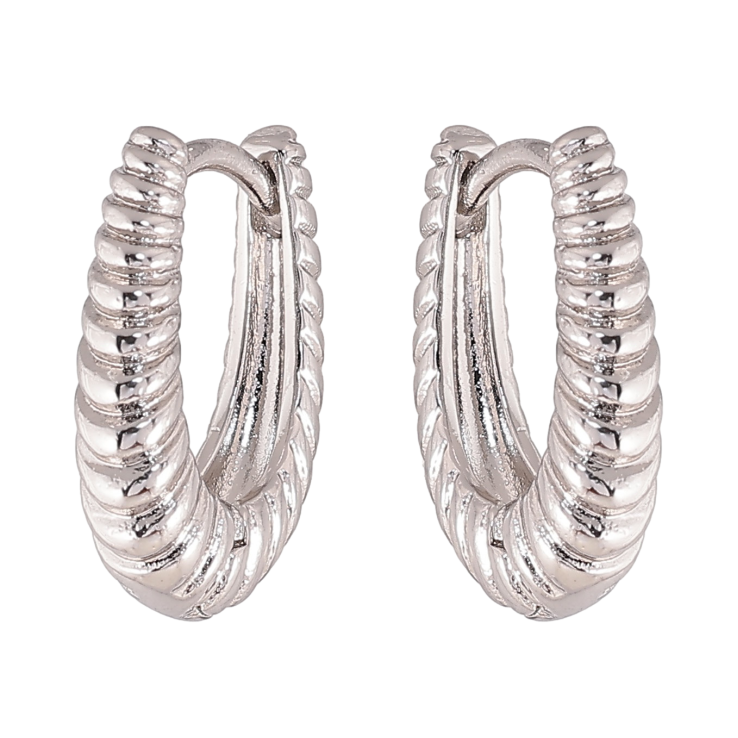 Сережки Xuping колір Родій колечка "Декоративний візерунок" фото №2