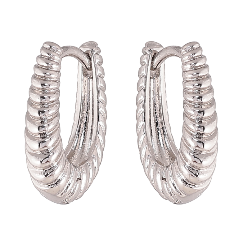 Сережки Xuping колір Родій колечка "Декоративний візерунок" фото №1