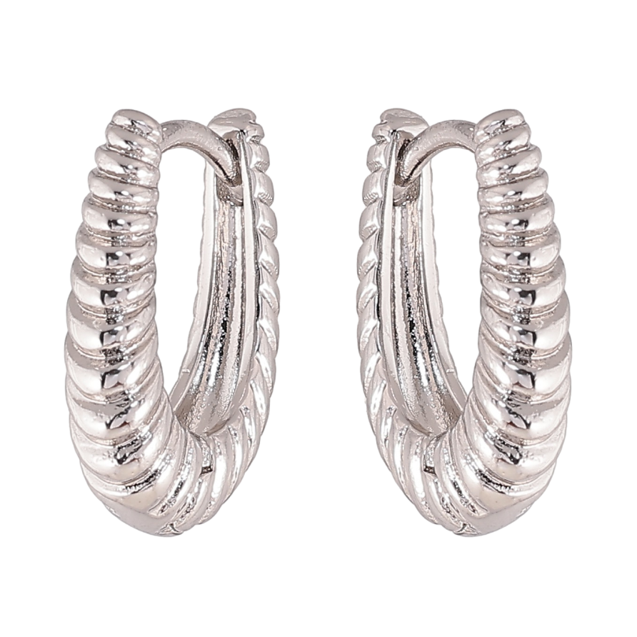 Сережки Xuping колір Родій колечка "Декоративний візерунок" фото №1