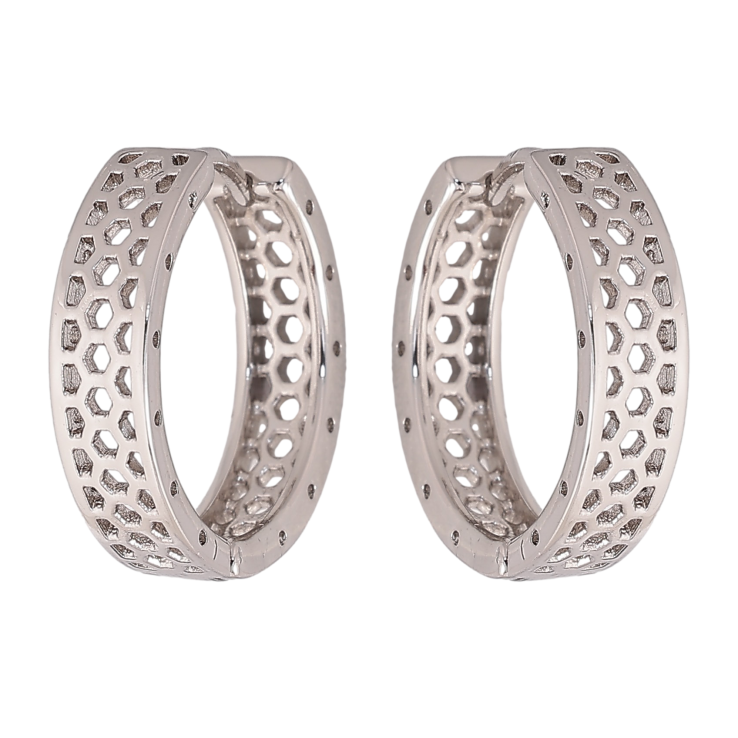 Серьги Xuping цвет Родий колечки "Декоративный узор" фото №23