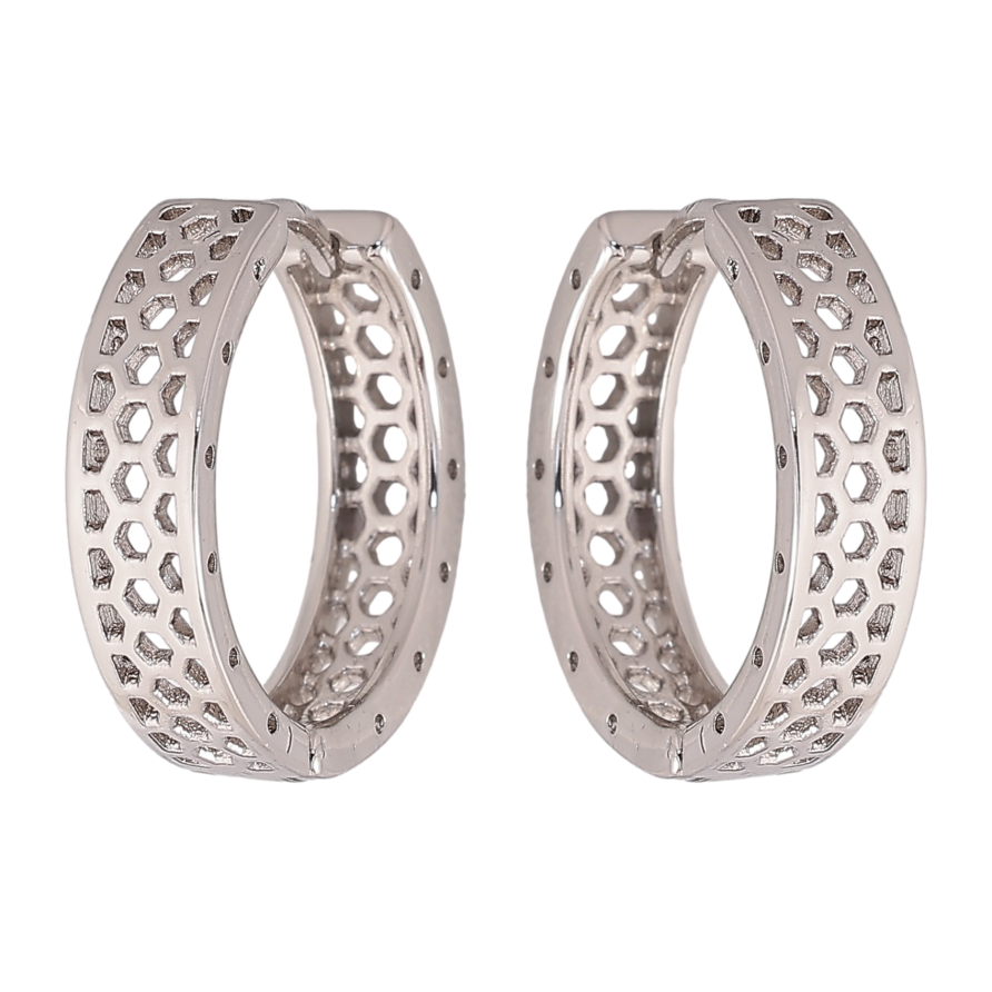 Серьги Xuping цвет Родий колечки "Декоративный узор" фото №1