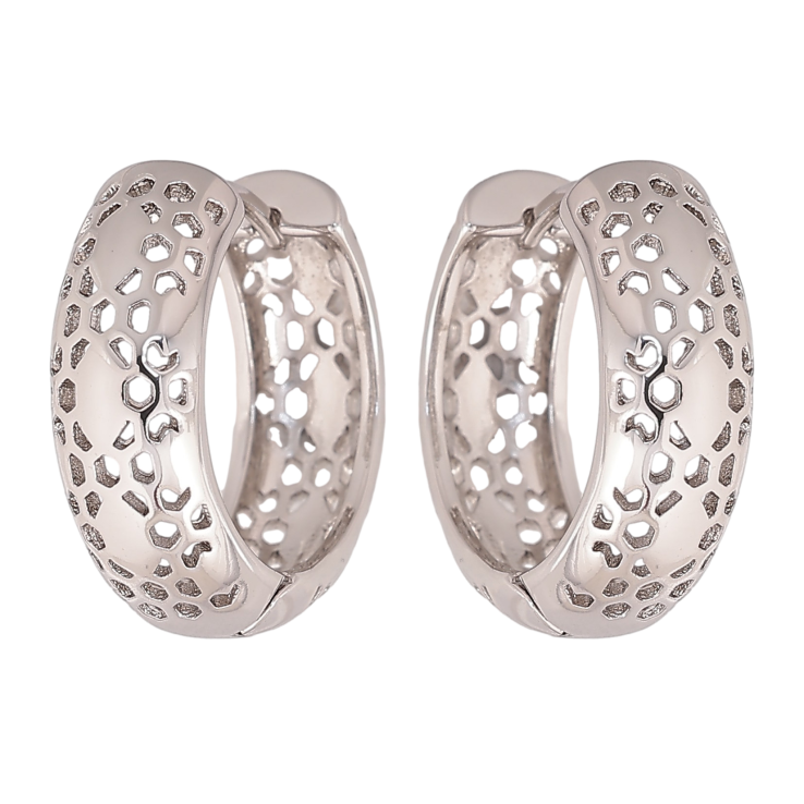 Серьги Xuping цвет Родий колечки "Декоративный узор" фото №20