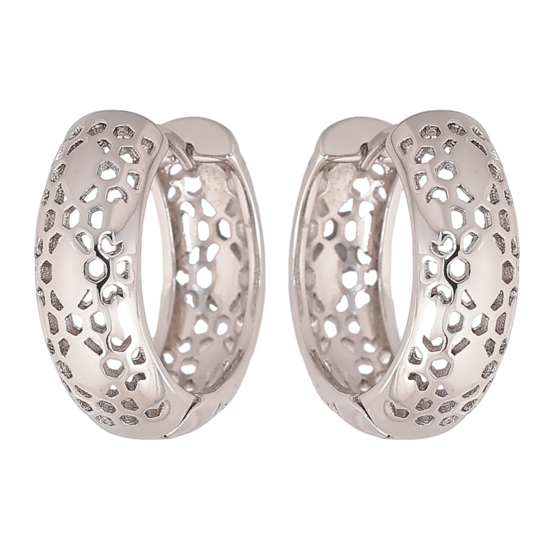 Серьги Xuping цвет Родий колечки "Декоративный узор" фото №1