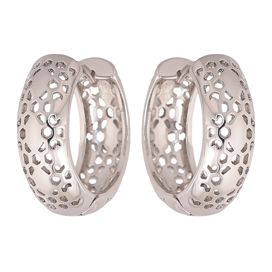 Серьги Xuping цвет Родий колечки "Декоративный узор" фото №1