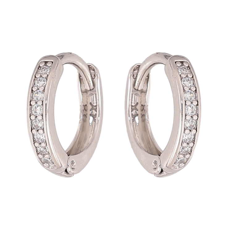 Сережки Xuping колір Родій колечка "Доріжки кристалів" фото №14 Сережки Xuping колір Родій колечка "Доріжки кристалів" фото №14