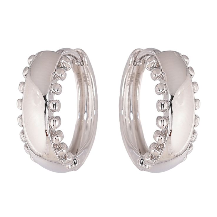 Сережки Xuping колір Родій колечка "Декоративний візерунок" фото №7