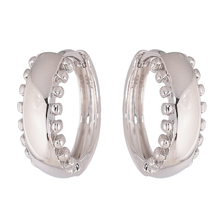 Серьги Xuping цвет Родий колечки "Декоративный узор" фото №6