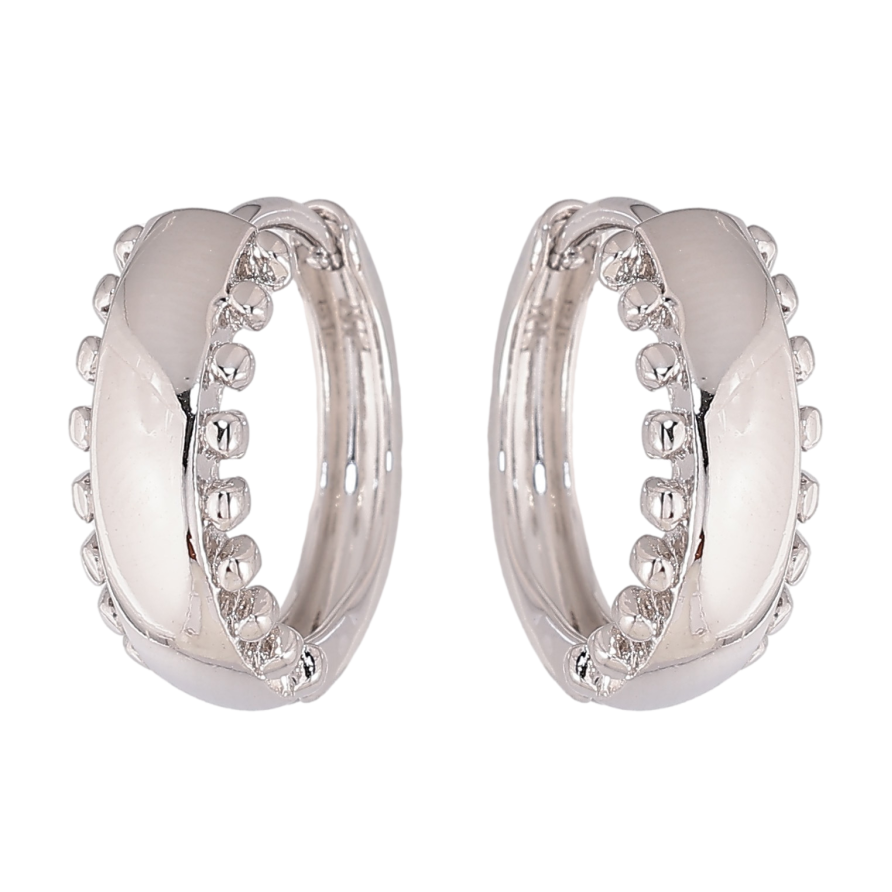 Сережки Xuping колір Родій колечка "Декоративний візерунок" фото №1