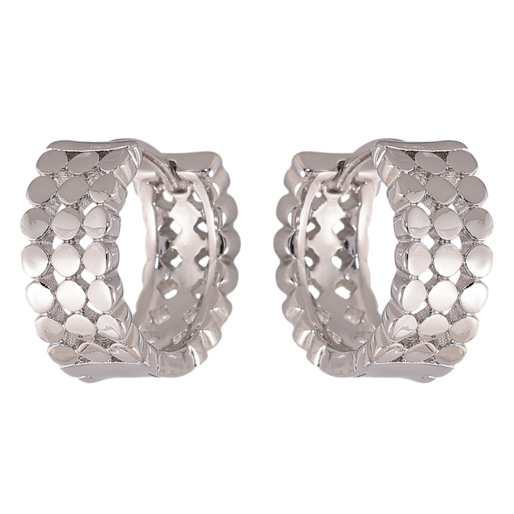 Сережки Xuping колір Родій колечка "Декоративний візерунок" фото №8