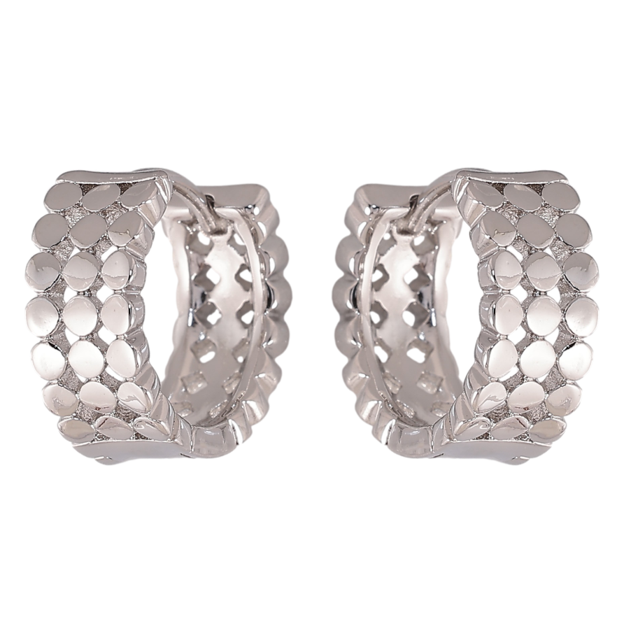 Сережки Xuping колір Родій колечка "Декоративний візерунок" фото №1