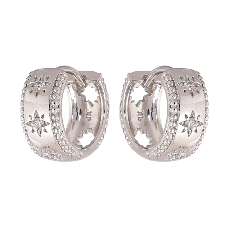 Сережки Xuping колір Родій колечка "Візерунок зірки з кристалами" фото №20