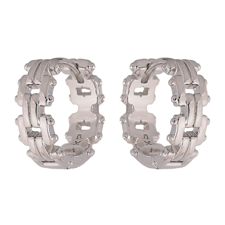 Сережки Xuping колір Родій колечка "Декоративний візерунок" фото №10