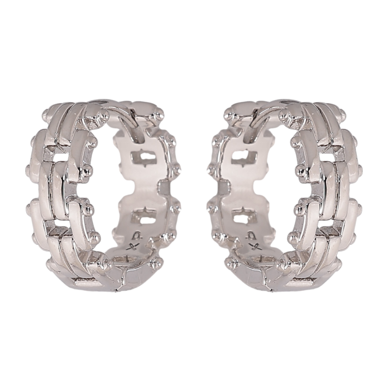 Сережки Xuping колір Родій колечка "Декоративний візерунок" фото №2