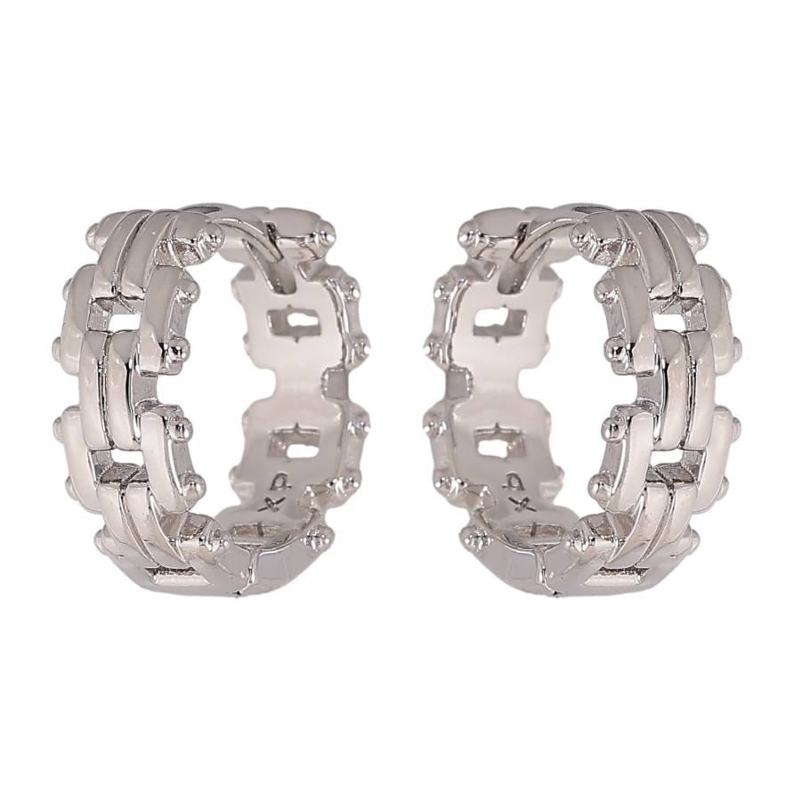 Сережки Xuping колір Родій колечка "Декоративний візерунок" фото №1