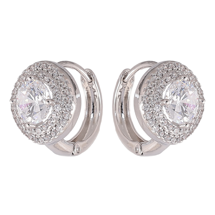 Серьги Xuping цвет Родий колечки "Инкрустация кристаллами" фото №22